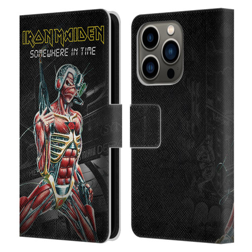 Iron Maiden Album Covers Somewhere Leather Book Wallet Case Cover For Apple iPhone 14 Pro