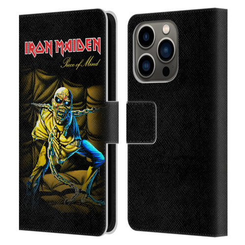 Iron Maiden Album Covers Piece Of Mind Leather Book Wallet Case Cover For Apple iPhone 14 Pro