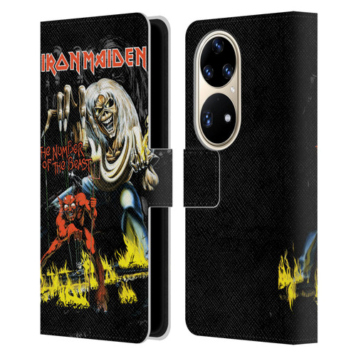 Iron Maiden Album Covers NOTB Leather Book Wallet Case Cover For Huawei P50 Pro