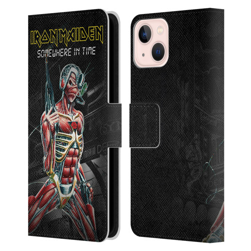 Iron Maiden Album Covers Somewhere Leather Book Wallet Case Cover For Apple iPhone 13