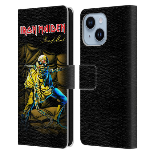Iron Maiden Album Covers Piece Of Mind Leather Book Wallet Case Cover For Apple iPhone 14 Plus