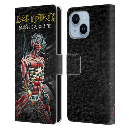 Iron Maiden Album Covers Somewhere Leather Book Wallet Case Cover For Apple iPhone 14 Plus