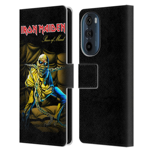 Iron Maiden Album Covers Piece Of Mind Leather Book Wallet Case Cover For Motorola Edge 30
