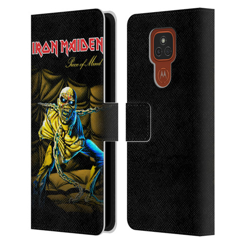 Iron Maiden Album Covers Piece Of Mind Leather Book Wallet Case Cover For Motorola Moto E7 Plus