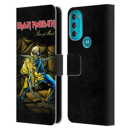 Iron Maiden Album Covers Piece Of Mind Leather Book Wallet Case Cover For Motorola Moto G71 5G