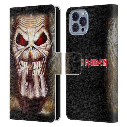 Iron Maiden Art Candle Finger Leather Book Wallet Case Cover For Apple iPhone 14