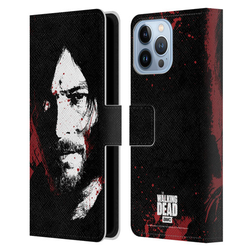 AMC The Walking Dead Gore Blood Bath Daryl Leather Book Wallet Case Cover For Apple iPhone 13 Pro Max