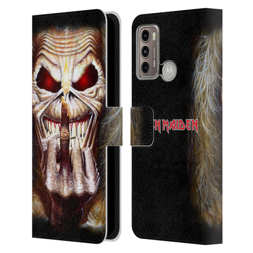 Iron Maiden Art Candle Finger Leather Book Wallet Case Cover For Motorola Moto G60 / Moto G40 Fusion