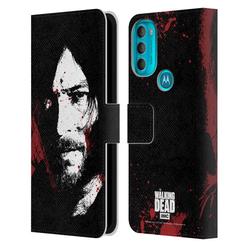 AMC The Walking Dead Gore Blood Bath Daryl Leather Book Wallet Case Cover For Motorola Moto G71 5G
