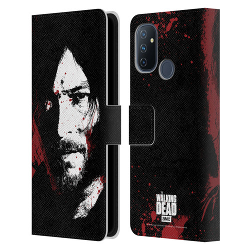 AMC The Walking Dead Gore Blood Bath Daryl Leather Book Wallet Case Cover For OnePlus Nord N100