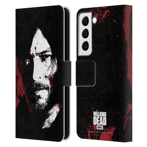 AMC The Walking Dead Gore Blood Bath Daryl Leather Book Wallet Case Cover For Samsung Galaxy S22 5G