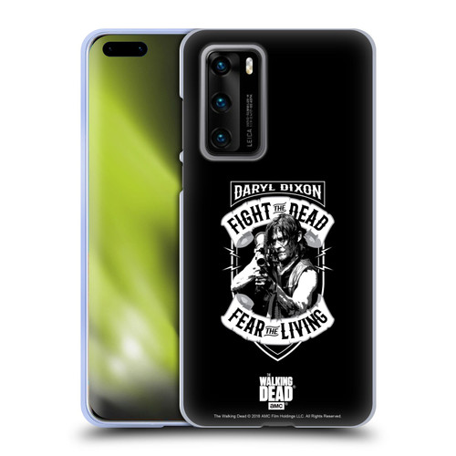 AMC The Walking Dead Daryl Dixon Biker Art RPG Black White Soft Gel Case for Huawei P40 5G