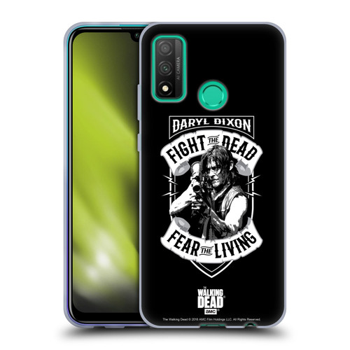 AMC The Walking Dead Daryl Dixon Biker Art RPG Black White Soft Gel Case for Huawei P Smart (2020)