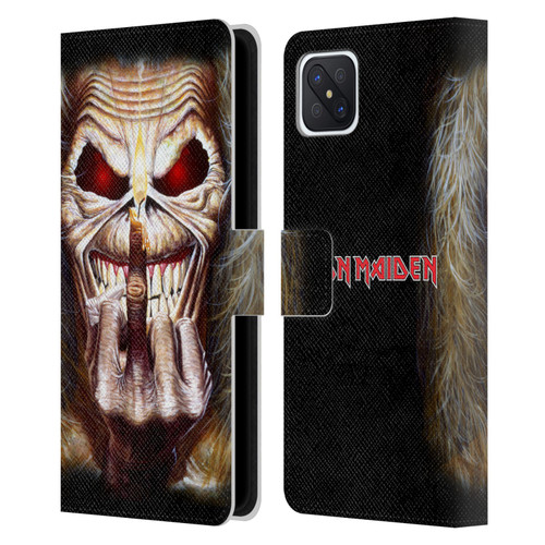 Iron Maiden Art Candle Finger Leather Book Wallet Case Cover For OPPO Reno4 Z 5G