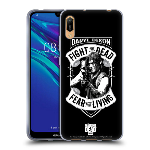 AMC The Walking Dead Daryl Dixon Biker Art RPG Black White Soft Gel Case for Huawei Y6 Pro (2019)