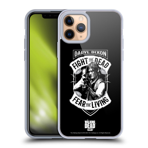 AMC The Walking Dead Daryl Dixon Biker Art RPG Black White Soft Gel Case for Apple iPhone 11 Pro
