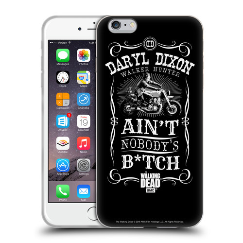 AMC The Walking Dead Daryl Dixon Biker Art Motorcycle Black White Soft Gel Case for Apple iPhone 6 Plus / iPhone 6s Plus