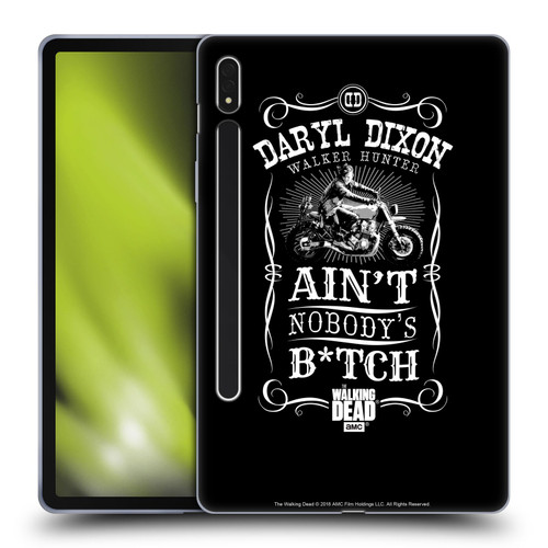 AMC The Walking Dead Daryl Dixon Biker Art Motorcycle Black White Soft Gel Case for Samsung Galaxy Tab S8
