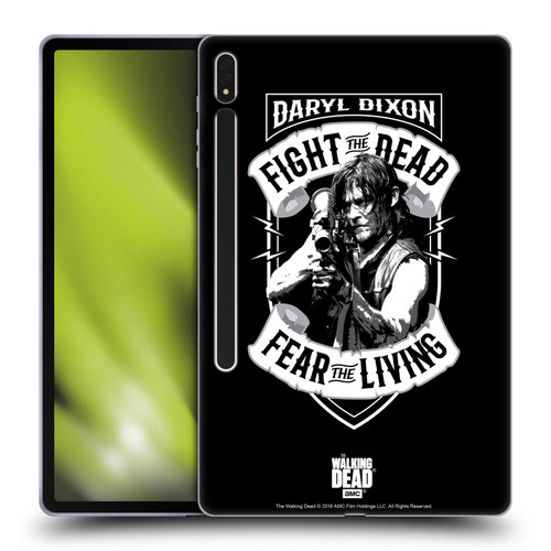 AMC The Walking Dead Daryl Dixon Biker Art RPG Black White Soft Gel Case for Samsung Galaxy Tab S8 Plus