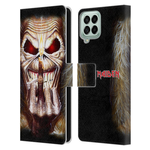 Iron Maiden Art Candle Finger Leather Book Wallet Case Cover For Samsung Galaxy M53 (2022)