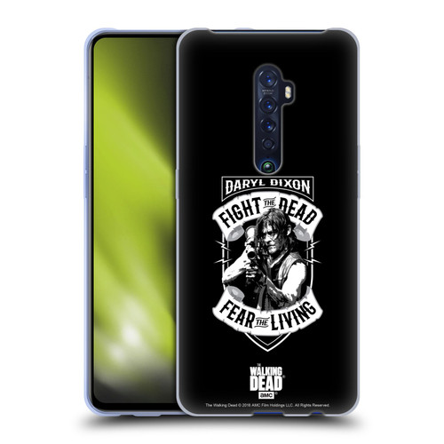 AMC The Walking Dead Daryl Dixon Biker Art RPG Black White Soft Gel Case for OPPO Reno 2