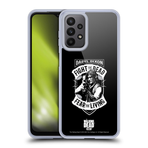 AMC The Walking Dead Daryl Dixon Biker Art RPG Black White Soft Gel Case for Samsung Galaxy A23 / 5G (2022)