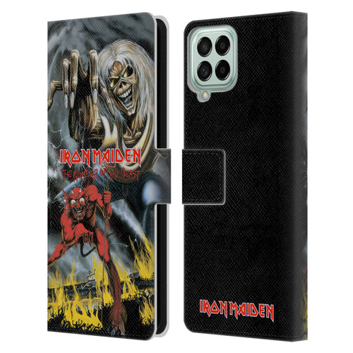 Iron Maiden Graphics The Number Of The Beast Leather Book Wallet Case Cover For Samsung Galaxy M33 (2022)