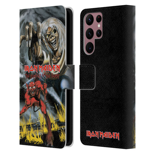 Iron Maiden Graphics The Number Of The Beast Leather Book Wallet Case Cover For Samsung Galaxy S22 Ultra 5G
