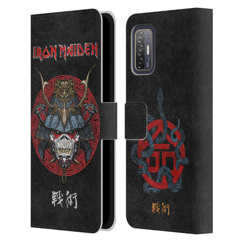 Iron Maiden Senjutsu Samurai Eddie Life Snake Leather Book Wallet Case Cover For HTC Desire 21 Pro 5G