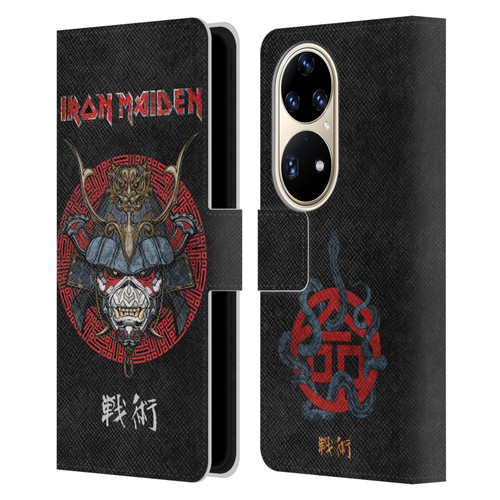 Iron Maiden Senjutsu Samurai Eddie Life Snake Leather Book Wallet Case Cover For Huawei P50 Pro