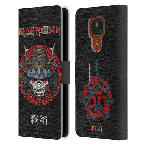 Iron Maiden Senjutsu Samurai Eddie Life Snake Leather Book Wallet Case Cover For Motorola Moto E7 Plus