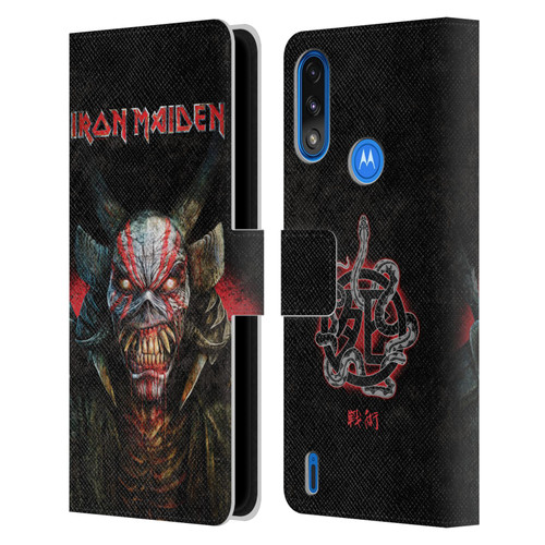 Iron Maiden Senjutsu Back Cover Death Snake Leather Book Wallet Case Cover For Motorola Moto E7 Power / Moto E7i Power