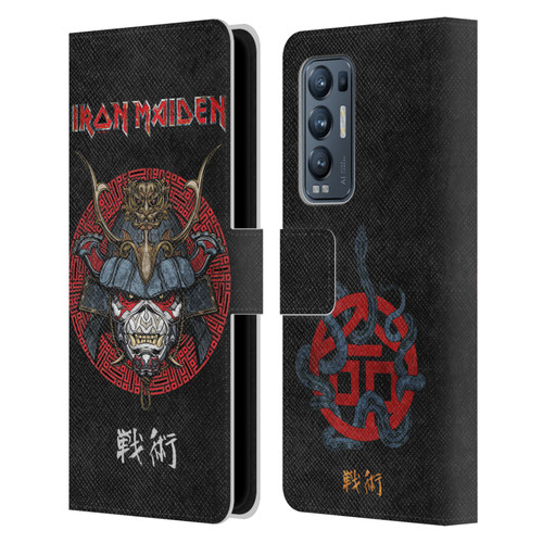 Iron Maiden Senjutsu Samurai Eddie Life Snake Leather Book Wallet Case Cover For OPPO Find X3 Neo / Reno5 Pro+ 5G