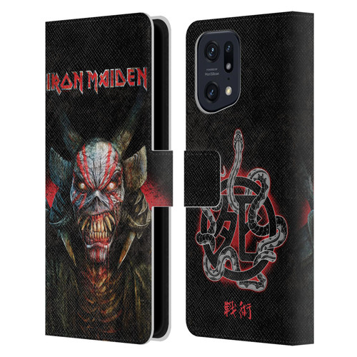 Iron Maiden Senjutsu Back Cover Death Snake Leather Book Wallet Case Cover For OPPO Find X5