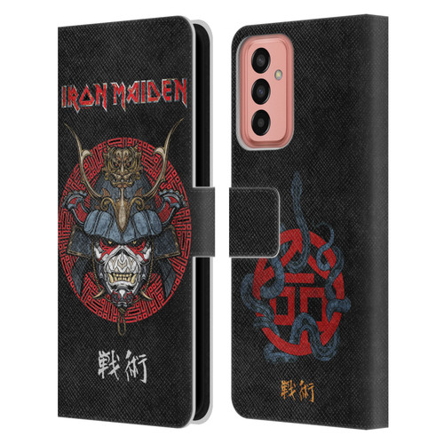Iron Maiden Senjutsu Samurai Eddie Life Snake Leather Book Wallet Case Cover For Samsung Galaxy M13 (2022)