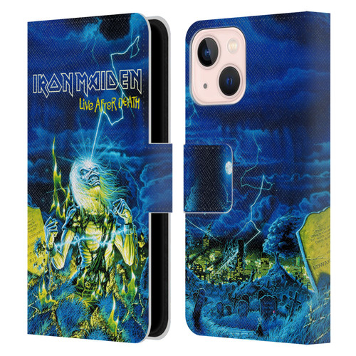 Iron Maiden Tours Live After Death Leather Book Wallet Case Cover For Apple iPhone 13 Mini