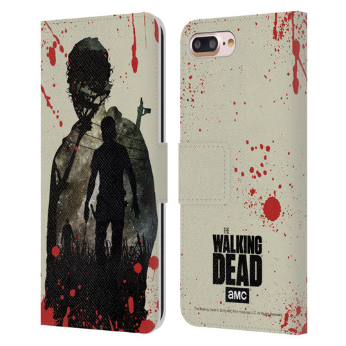 AMC The Walking Dead Silhouettes Rick Leather Book Wallet Case Cover For Apple iPhone 7 Plus / iPhone 8 Plus