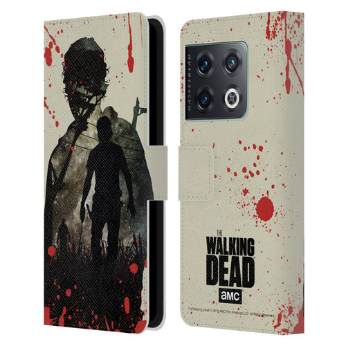 AMC The Walking Dead Silhouettes Rick Leather Book Wallet Case Cover For OnePlus 10 Pro