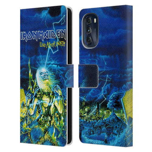 Iron Maiden Tours Live After Death Leather Book Wallet Case Cover For Motorola Moto G (2022)