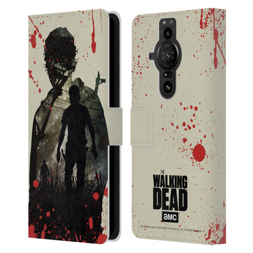 AMC The Walking Dead Silhouettes Rick Leather Book Wallet Case Cover For Sony Xperia Pro-I
