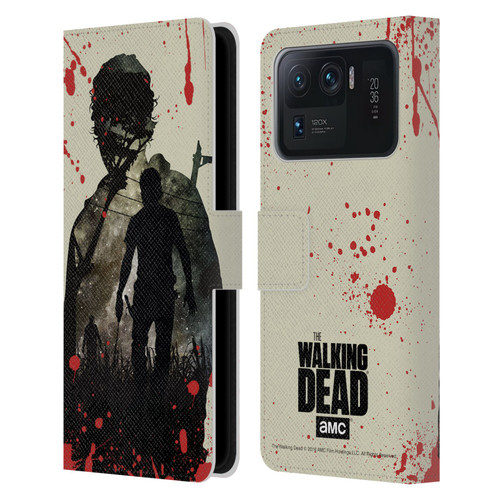 AMC The Walking Dead Silhouettes Rick Leather Book Wallet Case Cover For Xiaomi Mi 11 Ultra