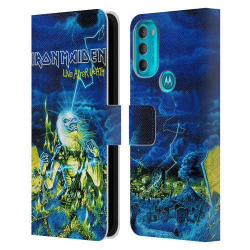 Iron Maiden Tours Live After Death Leather Book Wallet Case Cover For Motorola Moto G71 5G