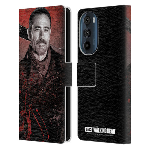 AMC The Walking Dead Negan Lucille 2 Leather Book Wallet Case Cover For Motorola Edge 30