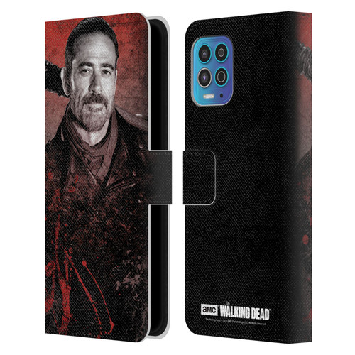 AMC The Walking Dead Negan Lucille 2 Leather Book Wallet Case Cover For Motorola Moto G100