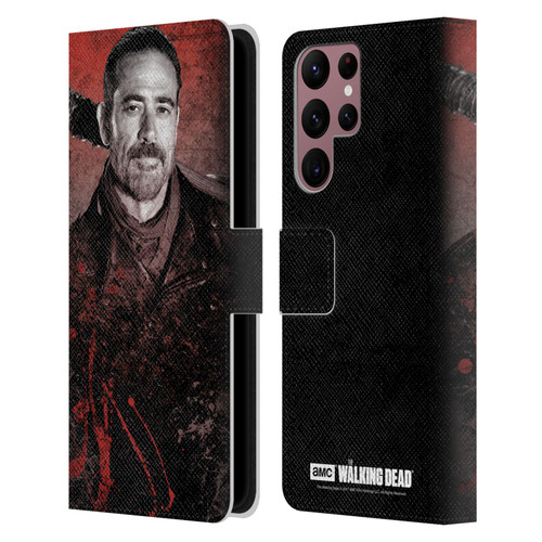 AMC The Walking Dead Negan Lucille 2 Leather Book Wallet Case Cover For Samsung Galaxy S22 Ultra 5G