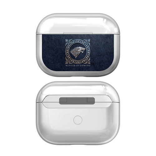 HBO Game of Thrones Distressed Sigils House Stark Clear Hard Crystal Cover Case for Apple AirPods Pro Charging Case