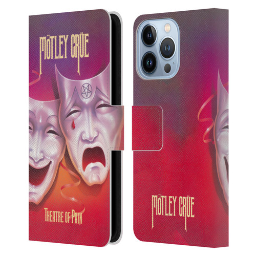 Motley Crue Albums Theater Of Pain Leather Book Wallet Case Cover For Apple iPhone 13 Pro