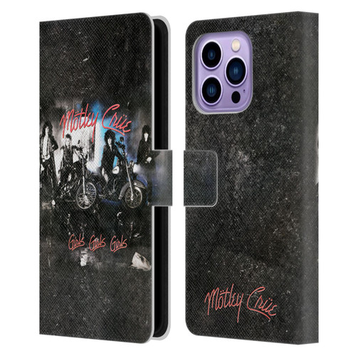 Motley Crue Albums Girls Girls Girls Leather Book Wallet Case Cover For Apple iPhone 14 Pro Max