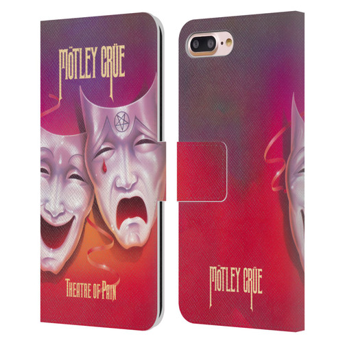 Motley Crue Albums Theater Of Pain Leather Book Wallet Case Cover For Apple iPhone 7 Plus / iPhone 8 Plus