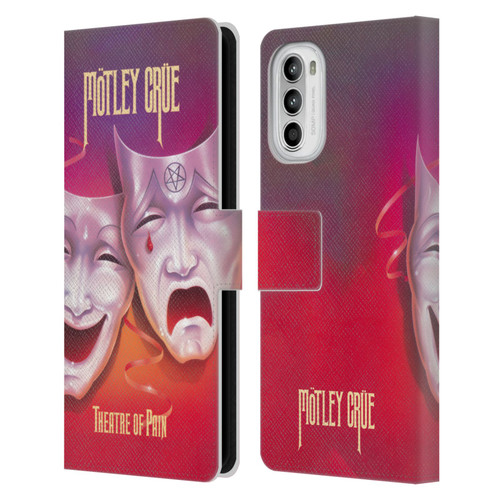 Motley Crue Albums Theater Of Pain Leather Book Wallet Case Cover For Motorola Moto G52